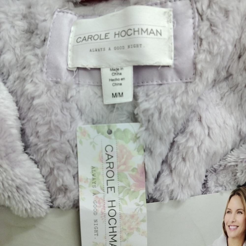 Carole Hochman Lavender Plush Wrap Robe Medium - Picture 2 of 4